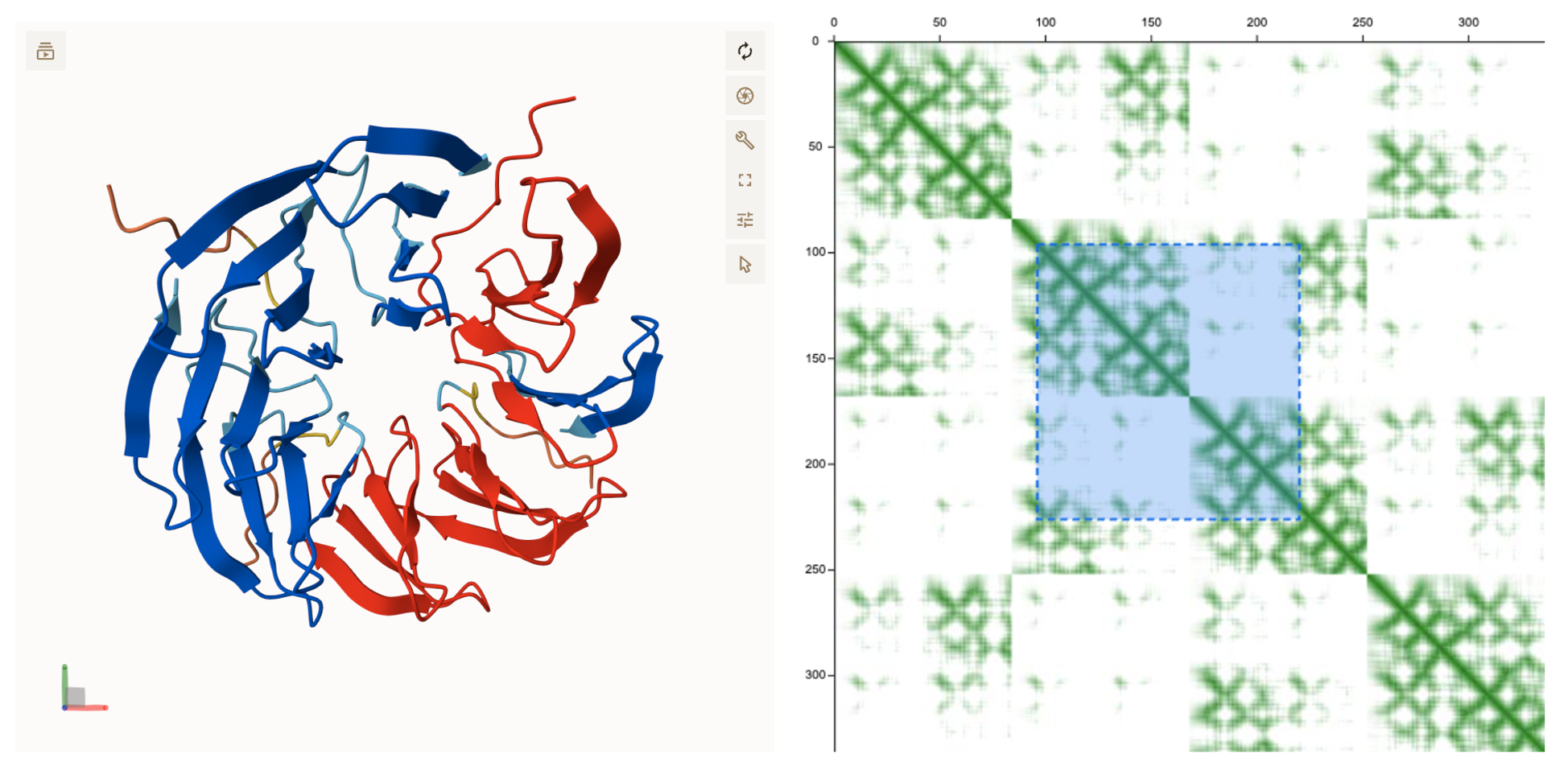 3D structure viewer and distogram